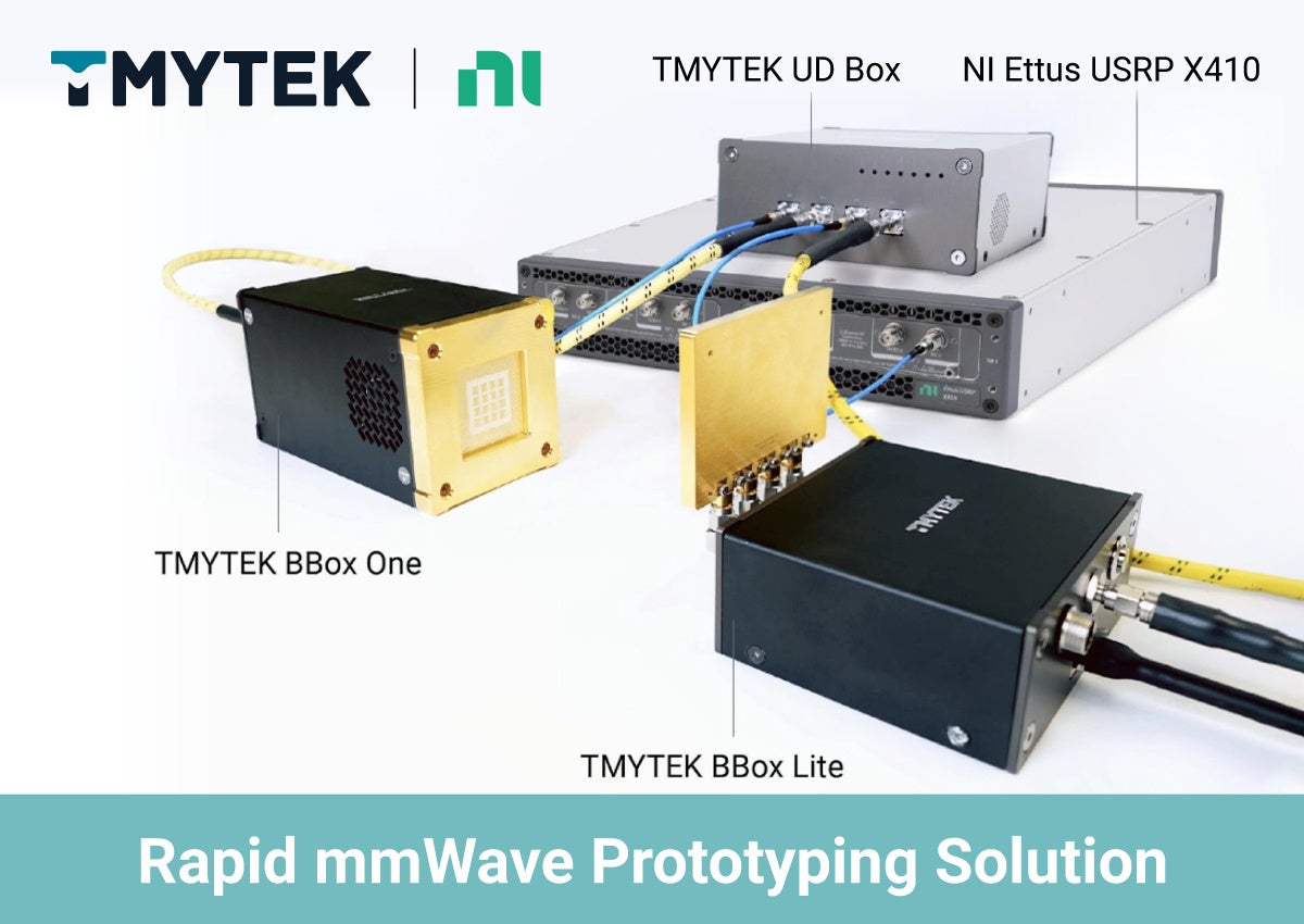 TMYTEKとNIは、NI Ettus USRP X410とTMYTEK UD Box 5G周波数コンバーターおよびBBox 5Gビームフォーマーを統合したRapidミリ波 プロトタイピング・ソリューションを発表しました。