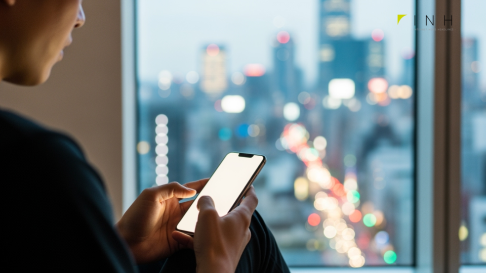 iPhone 17とiPhone Airの違いを解説するイメージ。日本の現代生活の中で、スマートフォンを使う場面を表現。