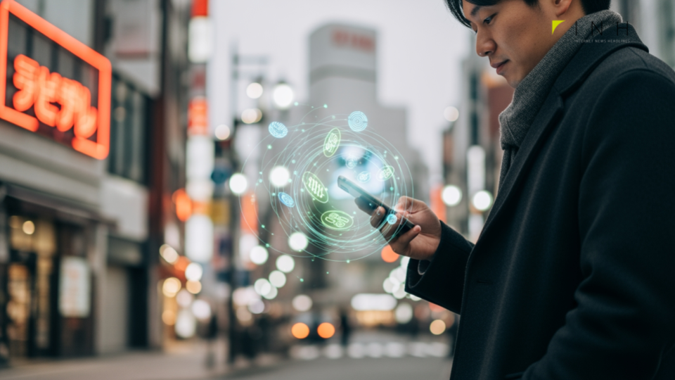 ワイモバイルSIM契約最大26,000円還元のガイド記事のアイキャッチ画像。スマホを使ったキャッシュレス決済の現代風景を表現。