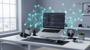 ASUSのWi-Fi 8ルーター「ROG NeoCore」のスペックを本音で分析。最新のテクノロジーを体感する家庭のワークスペースを描写した画像です。