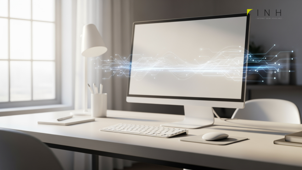 MSIが「PRO MAX X870E-A WIFI」のデザインを意識したモダンな作業スペース。静かで集中できる環境を演出する構図。