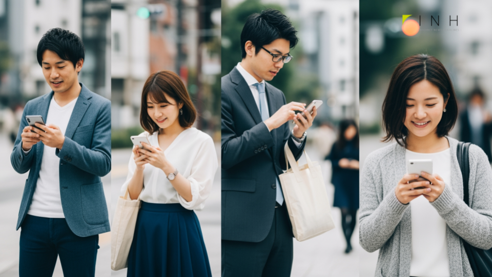 大手MVNO・キャリア24社を対象とした2026年最新の格安SIM比較を紹介する、都市の日常シーン。