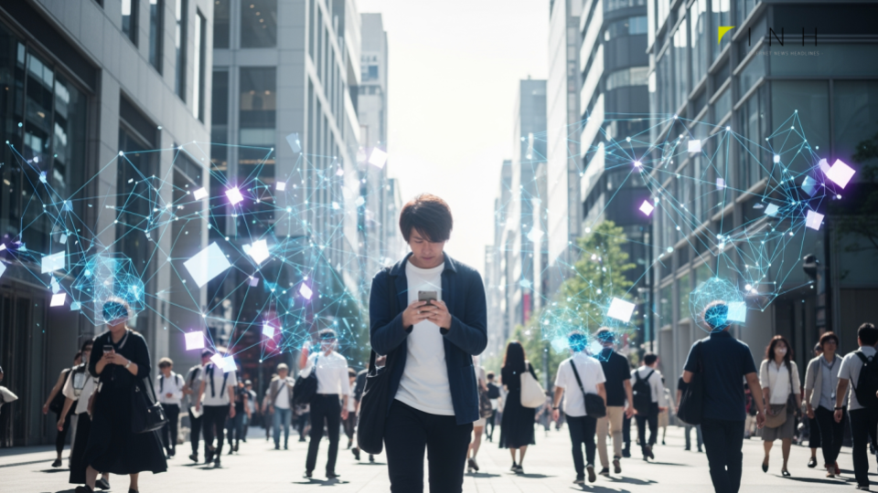 povoが月額190円からのスマホ保険を提供開始し、中古や他社端末も補償対象となる新サービスの様子を示す都内の風景です。